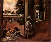 Edgar Degas Children Sat Down in the House Door oil painting reproduction